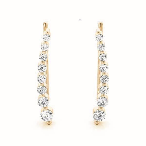 18K Yellow Gold Diamond Fashion Earrings