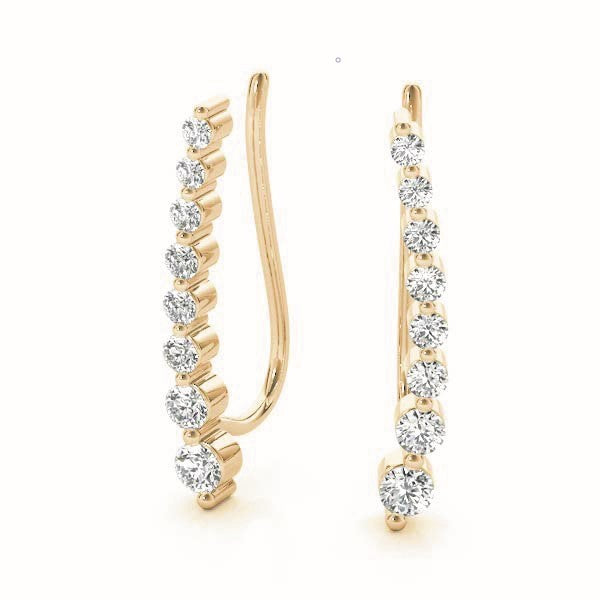 14K Yellow Gold Diamond Fashion Earrings