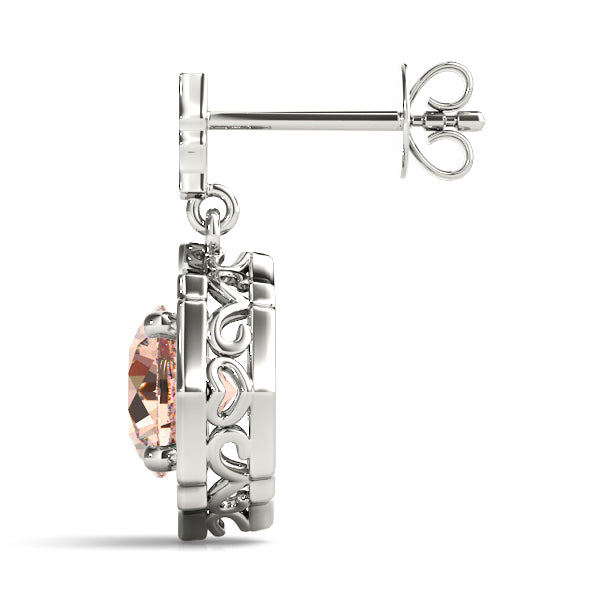Platinum White Round Diamond Fashion Earrings