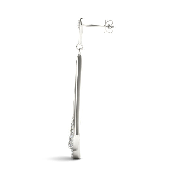 Platinum White Diamond Fashion Drop Earrings