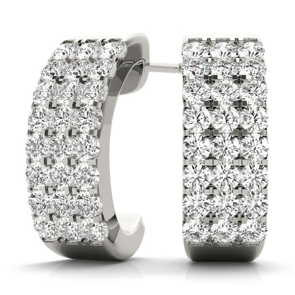 Platinum Diamond J-Hoop Earrings | 0.5 ctw