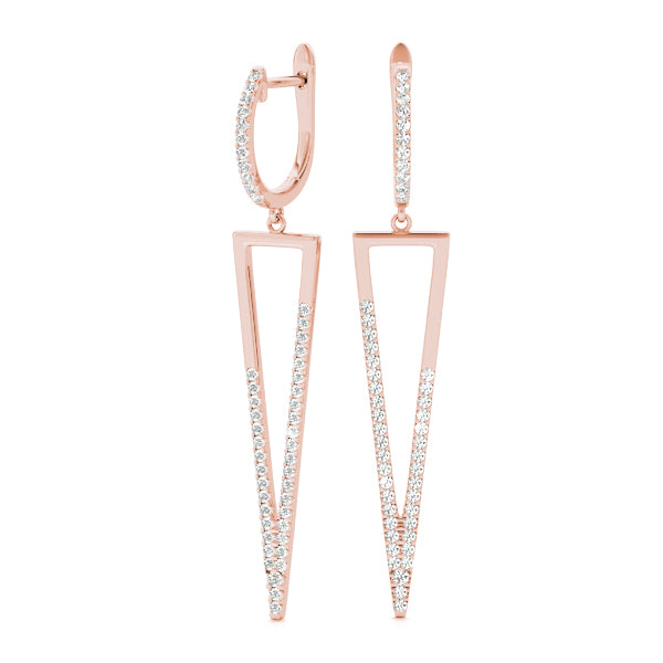 Rose Gold 1/3 CT Diamond Fashion Stud Earrings