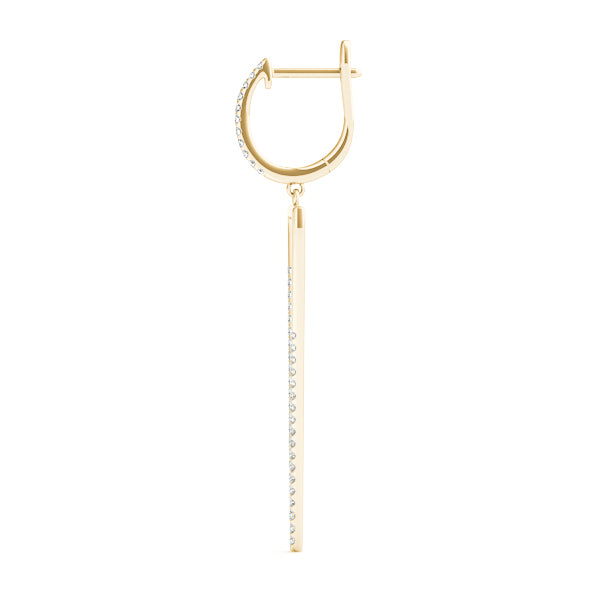 14K Yellow Gold Round Diamond Fashion Earrings