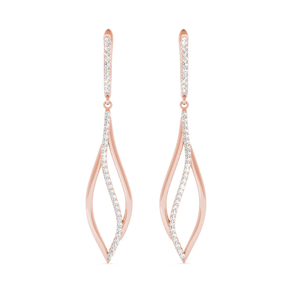 18K Rose Gold Multi-Diamond Fashion Earrings