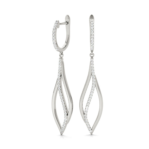 14K White Gold Diamond Fashion Earrings