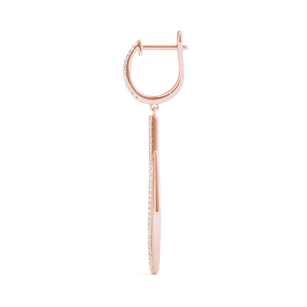 18K Rose Gold Multi-Diamond Fashion Earrings
