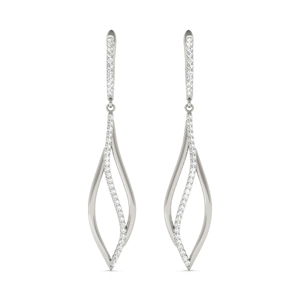 Platinum White Diamond Fashion Cluster Earring