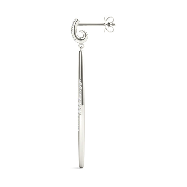 Platinum White Diamond Fashion Drop Earrings