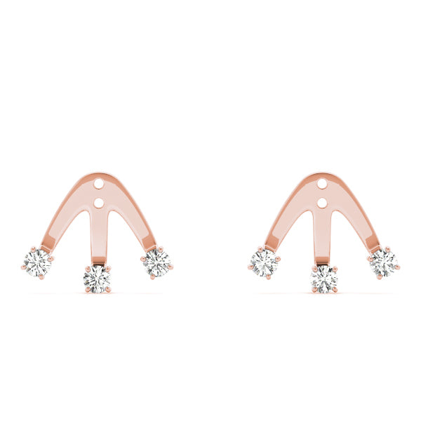 14K Rose Gold Diamond Fashion Earrings