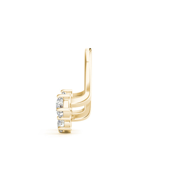 18K Yellow Gold Round Diamond Fashion Earrings