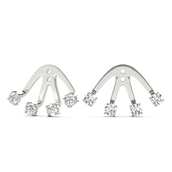 Platinum White Diamond Fashion Earring Jackets