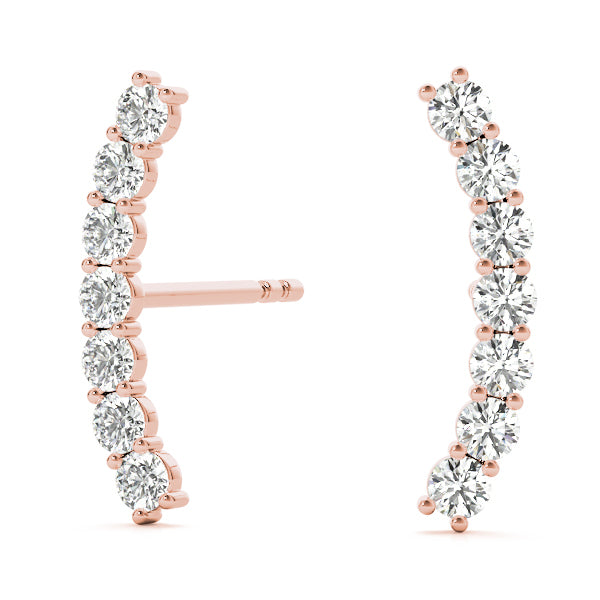 14K Rose Gold Diamond Fashion Earrings