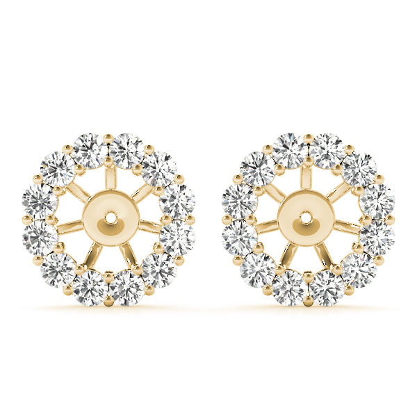18K Yellow Gold Round Diamond Fashion Earrings