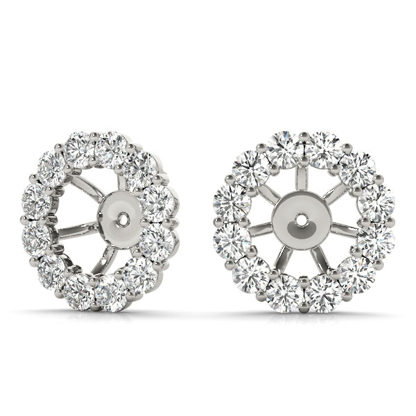 Platinum White Diamond Fashion Earring Jackets