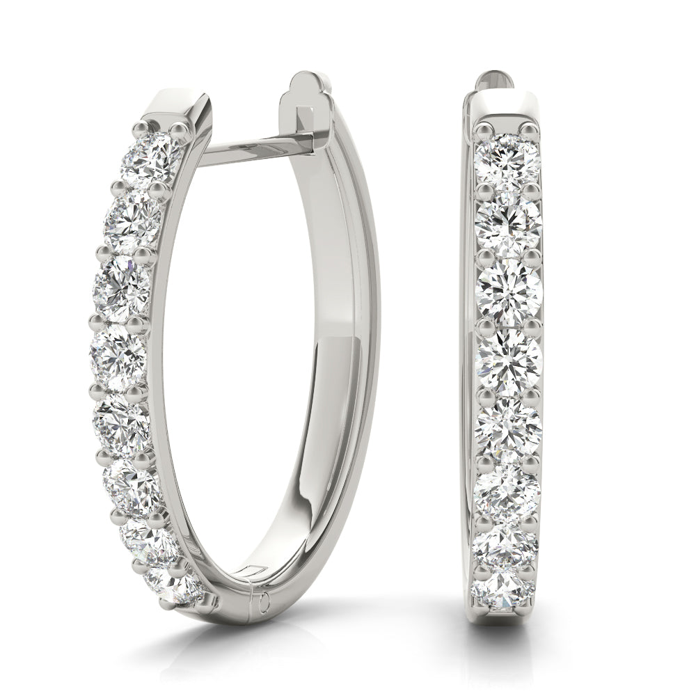 Platinum Diamond Accent Hoop Earrings