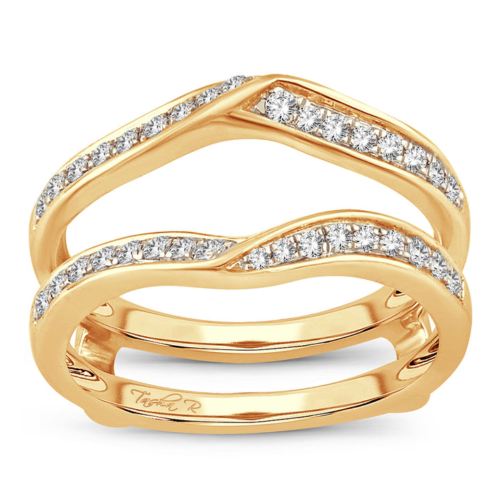 14K 0.25CT DIAMOND RING GUARD.