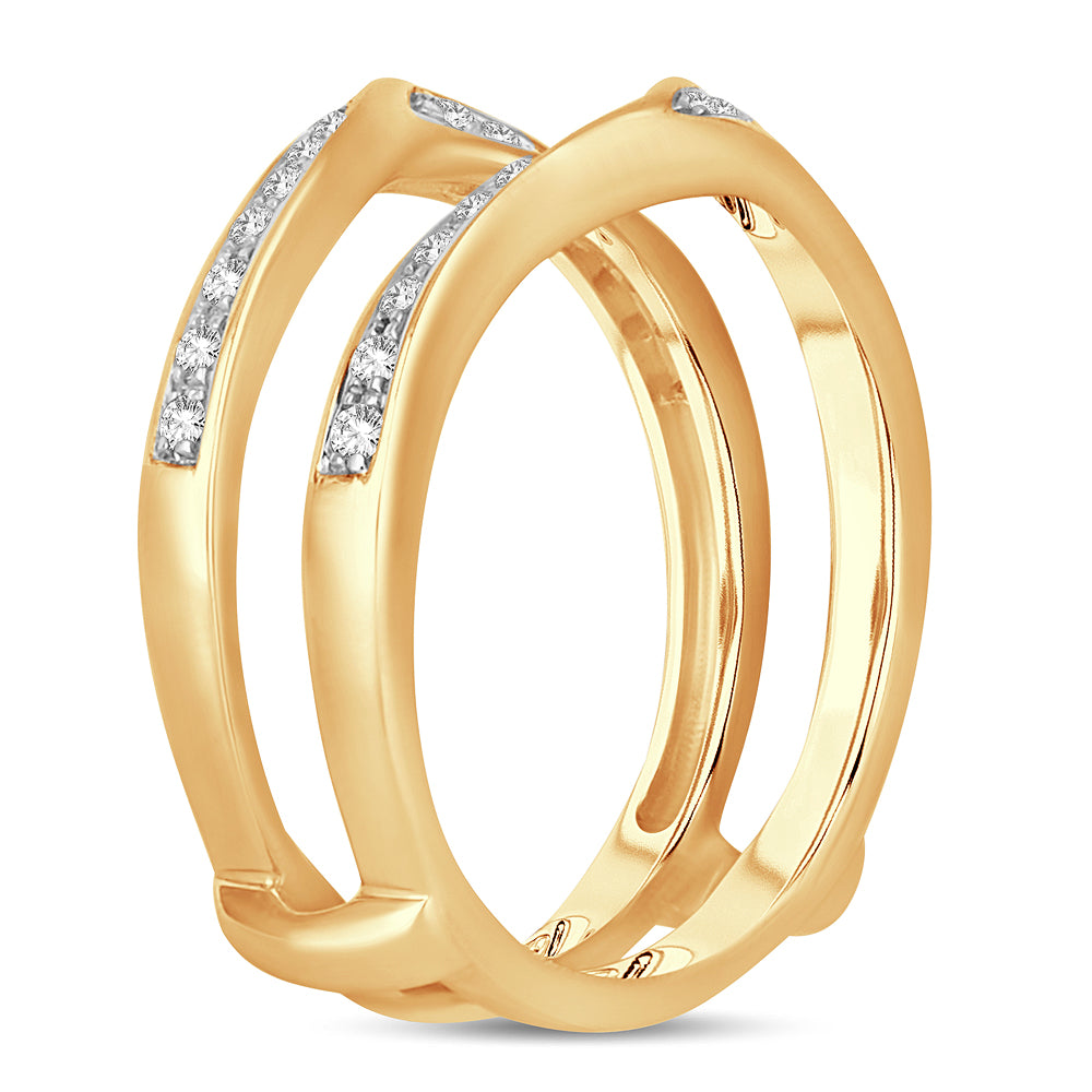 14K 0.25CT DIAMOND RING GUARD.