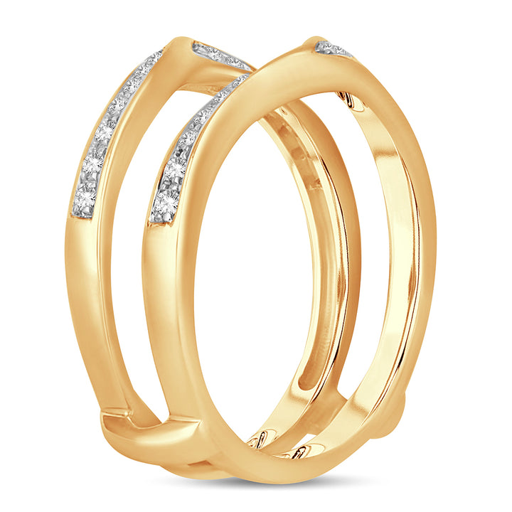 14K 0.25CT DIAMOND RING GUARD.