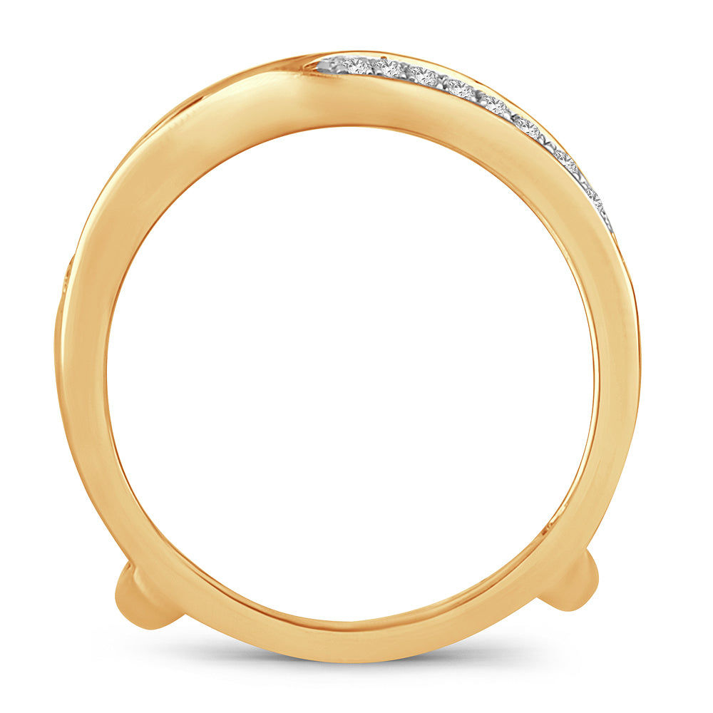 14K 0.25CT DIAMOND RING GUARD.