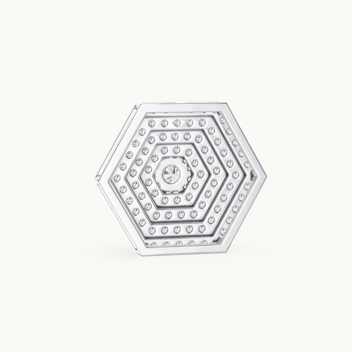 Round lab-grown diamond hexagon halo pendant in white gold, 0.60 CT TW, view 4
