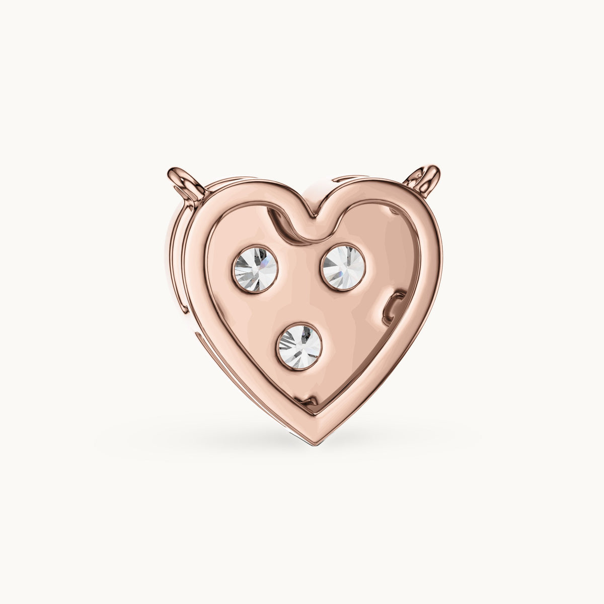 Round lab-grown diamond heart pendant in rose gold, 0.36 CT TW, view 4