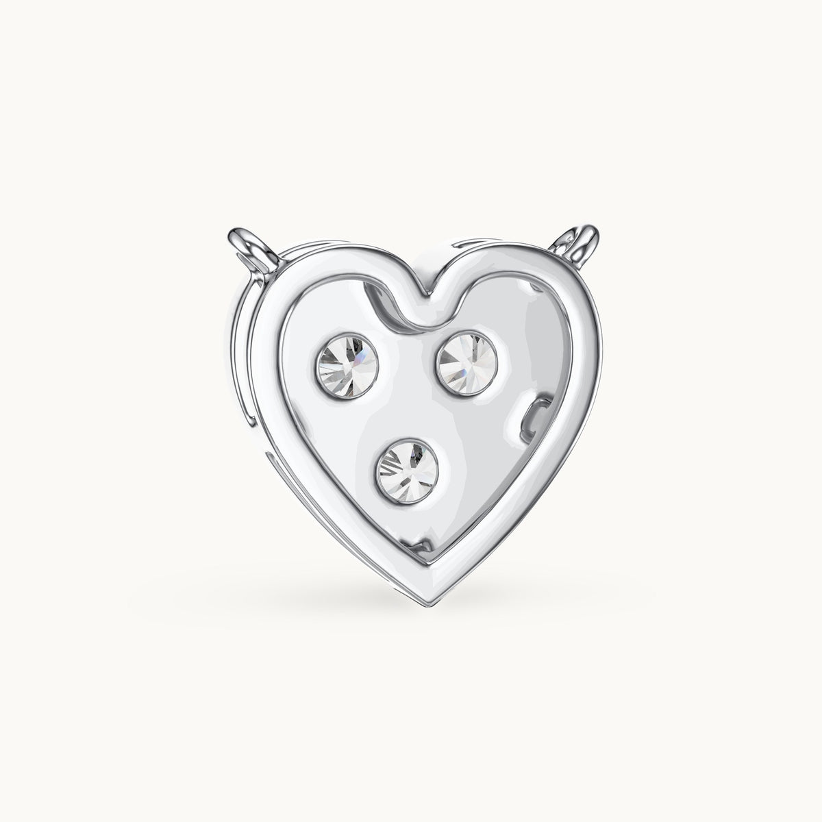Round lab-grown diamond heart pendant in white gold, 0.36 CT TW, view 4