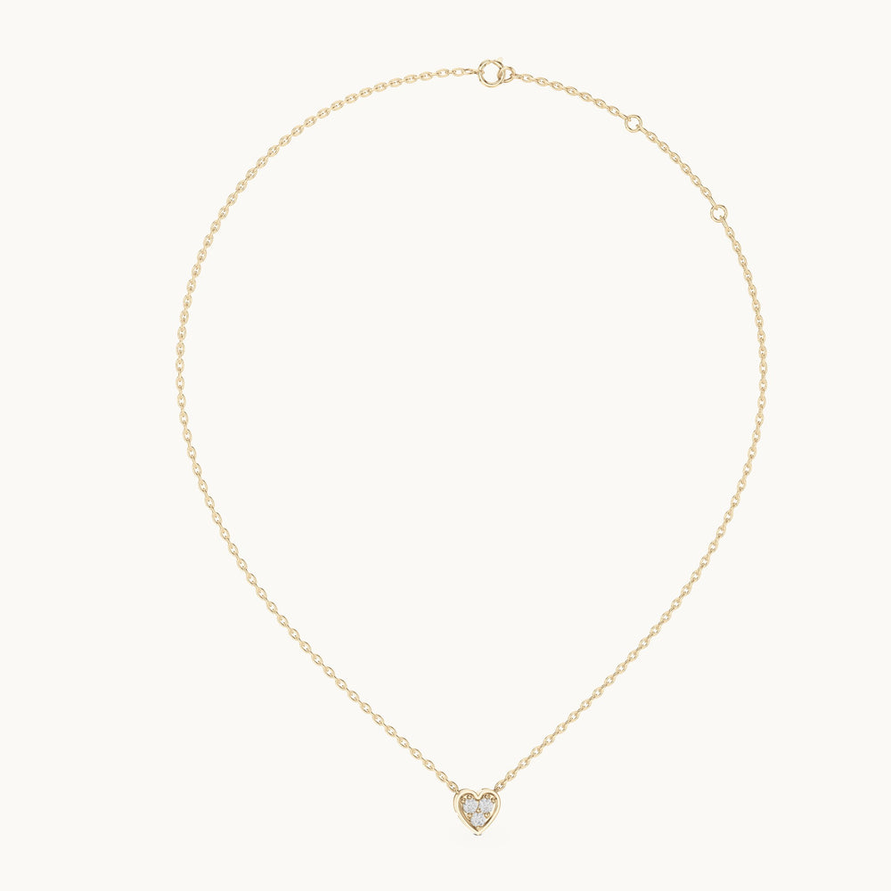 Round lab-grown diamond heart pendant in yellow gold, 0.36 CT TW, view 1