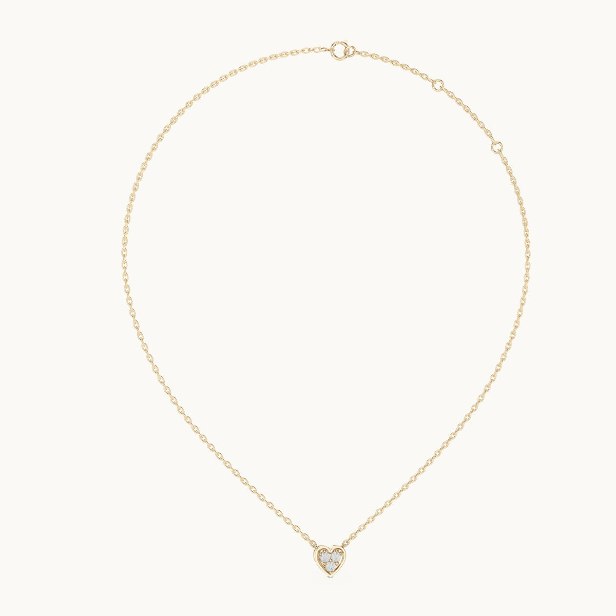 Round lab-grown diamond heart pendant in yellow gold, 0.36 CT TW, view 1