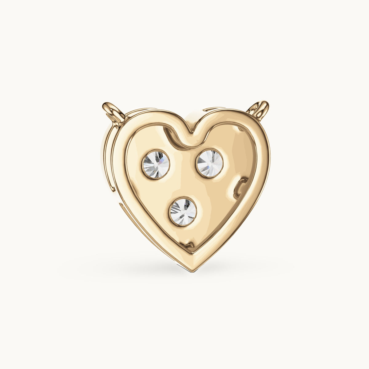 Round lab-grown diamond heart pendant in yellow gold, 0.36 CT TW, view 4