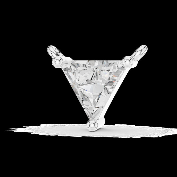 14k Gold Pendent with Lab 1ct Triangle Diamond with 18" Chain