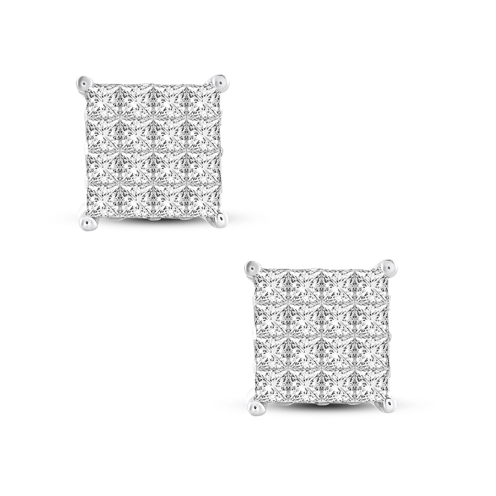 14k 1.00ct Princess Cut Earring