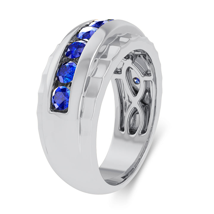 10K 0.25CT BLUE DIAMOND MEN'S BAND