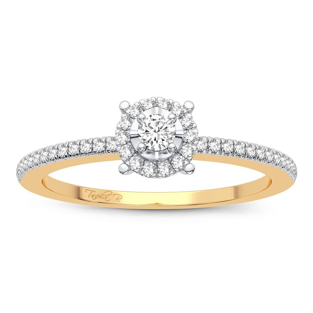 Elegant 14K 0.16CT Diamond Ring