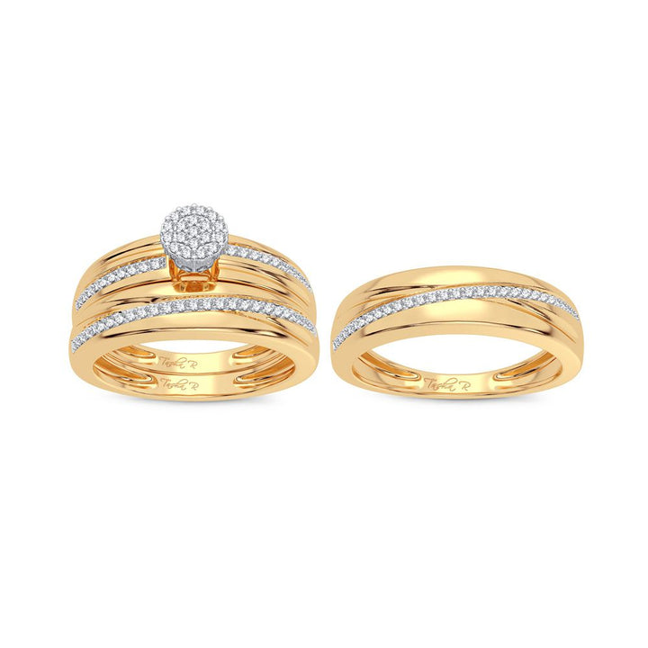 10K 0.22CT Diamond Trio Set