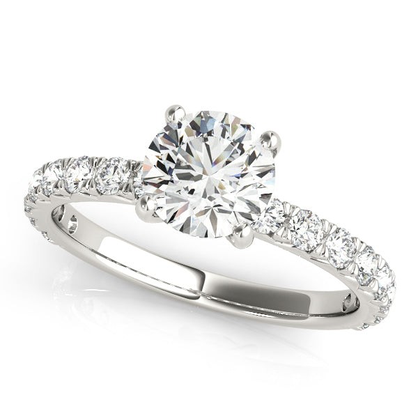 Single Row Diamond Engagement Ring