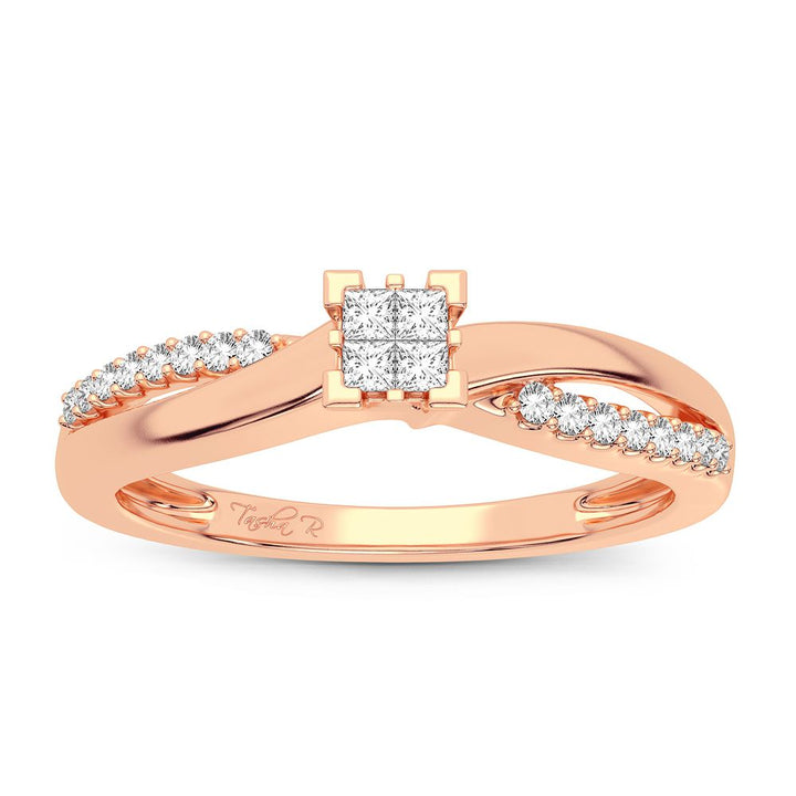 Romantic 14k Rose Gold Lab Diamond Promise Ring (0.15CT)