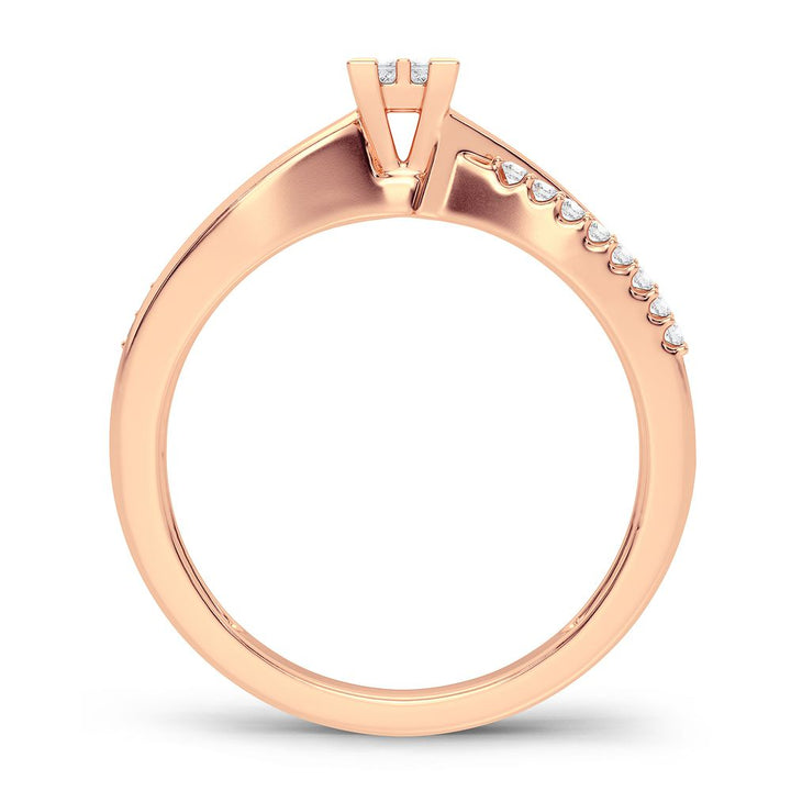 Romantic 14k Rose Gold Lab Diamond Promise Ring (0.15CT)