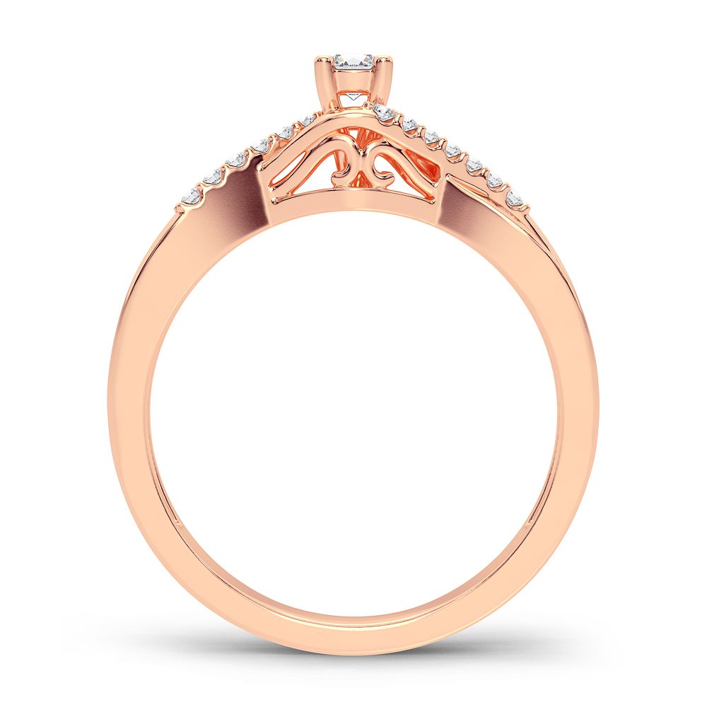Romantic 14k Rose Gold Lab Diamond Promise Ring