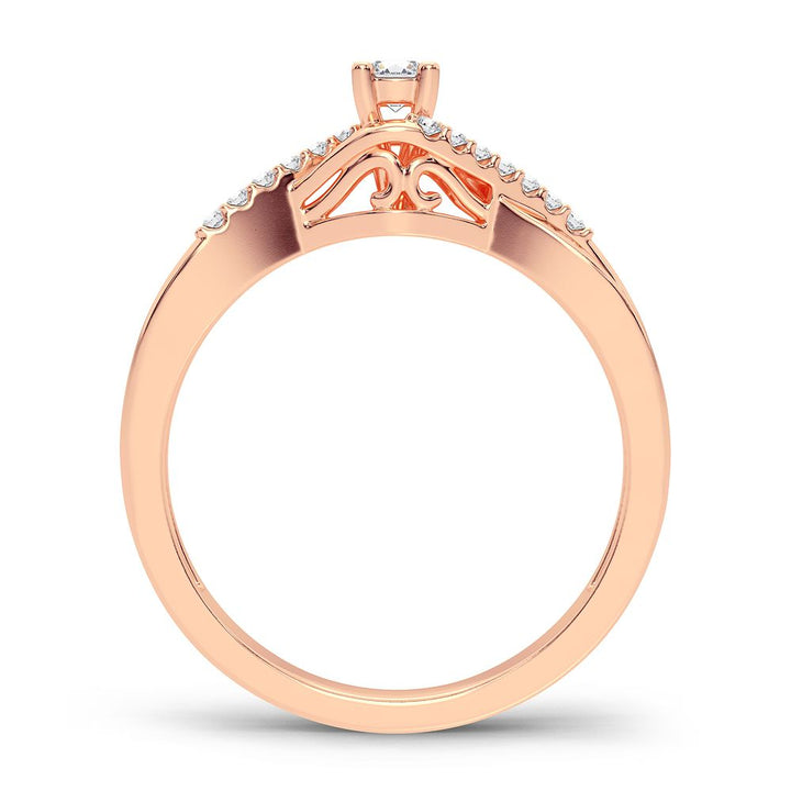 Romantic 14k Rose Gold Lab Diamond Promise Ring