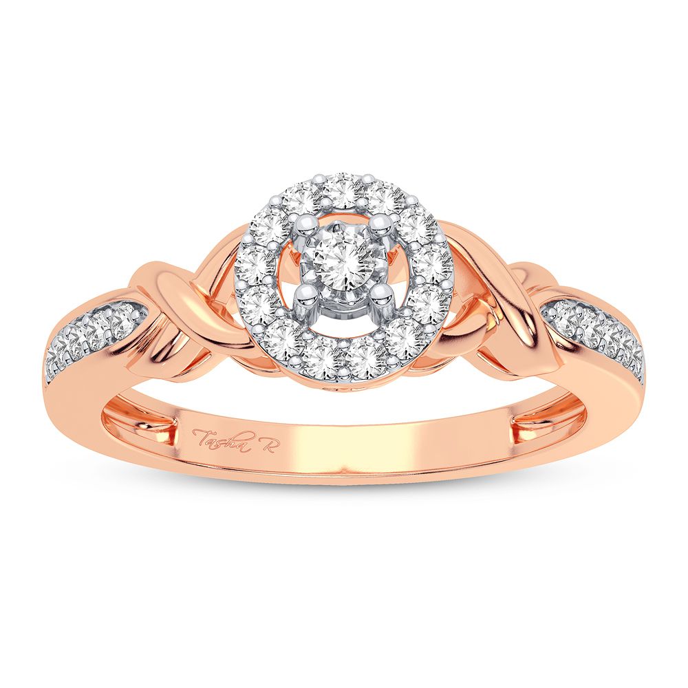Romantic 14k Rose Gold Lab Diamond Promise Ring (0.17CT)