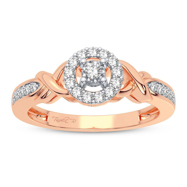Romantic 14k Rose Gold Lab Diamond Promise Ring (0.17CT)