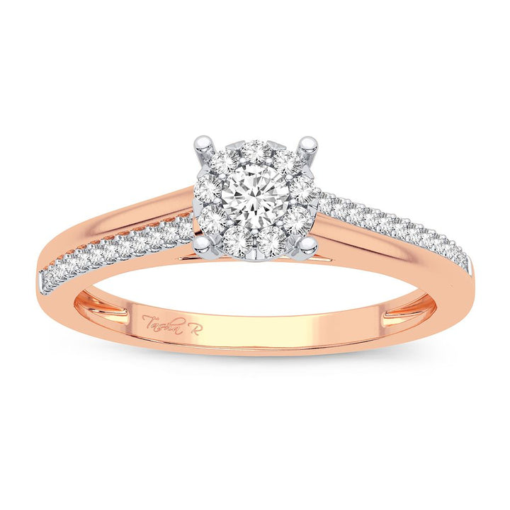 Romantic 14k Rose Gold Lab Diamond Promise Ring (0.20CT)