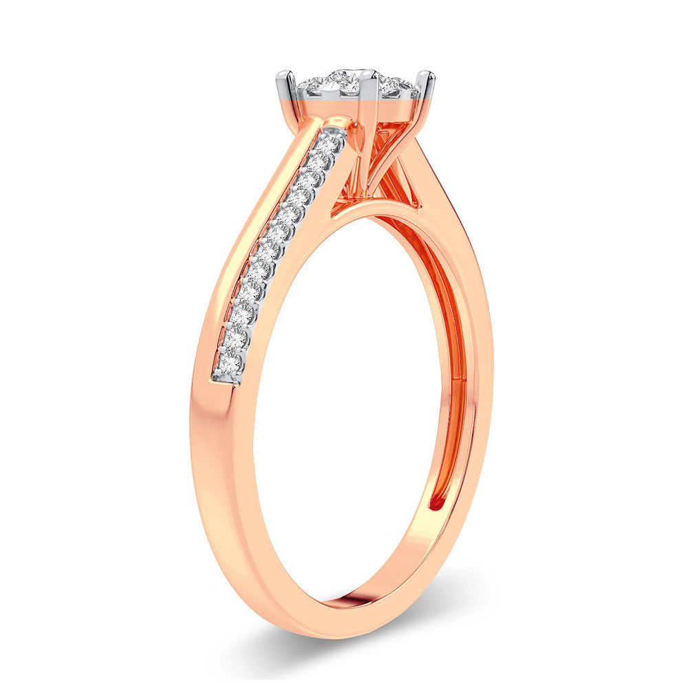 Romantic 14k Rose Gold Lab Diamond Promise Ring (0.20CT)