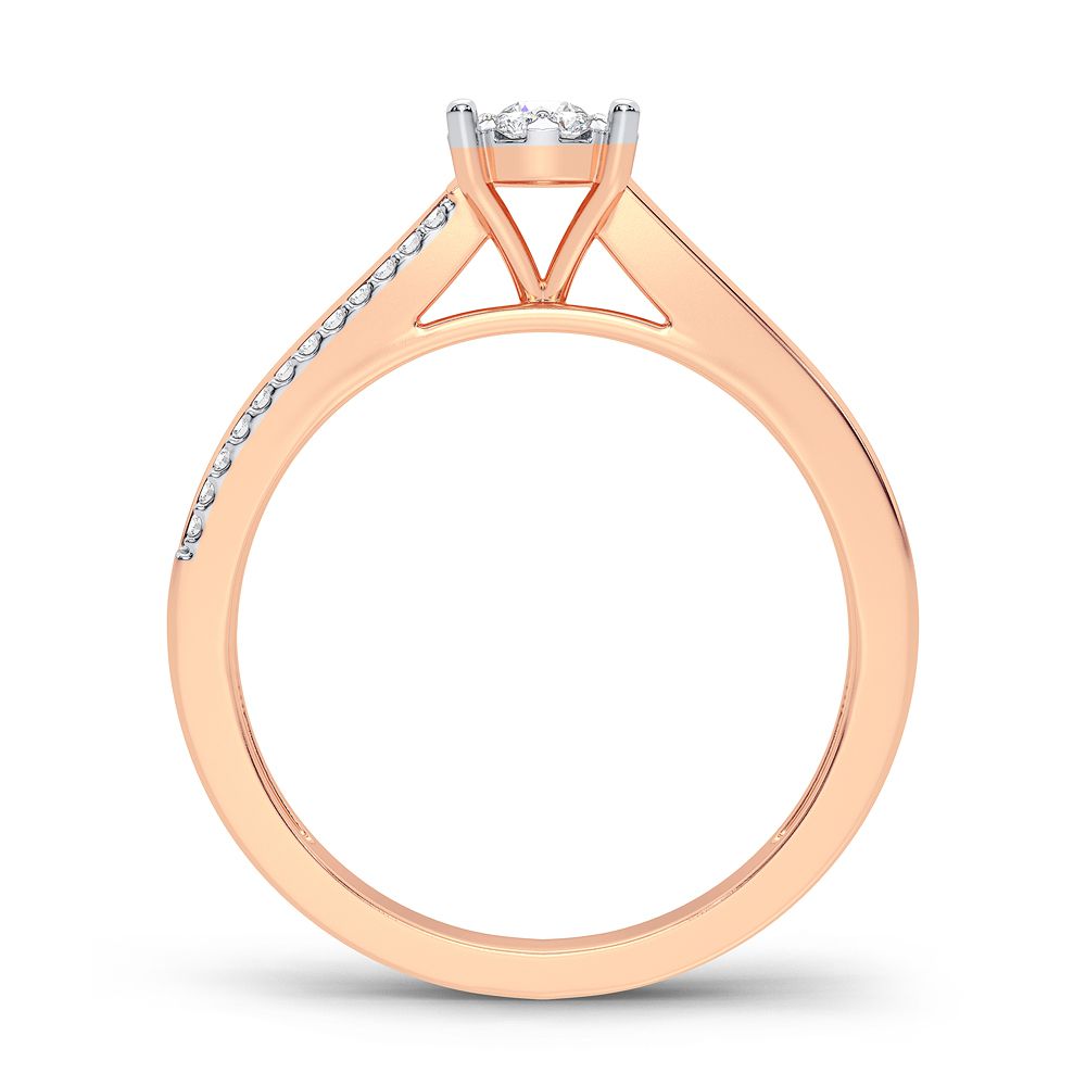 Romantic 14k Rose Gold Lab Diamond Promise Ring (0.20CT)