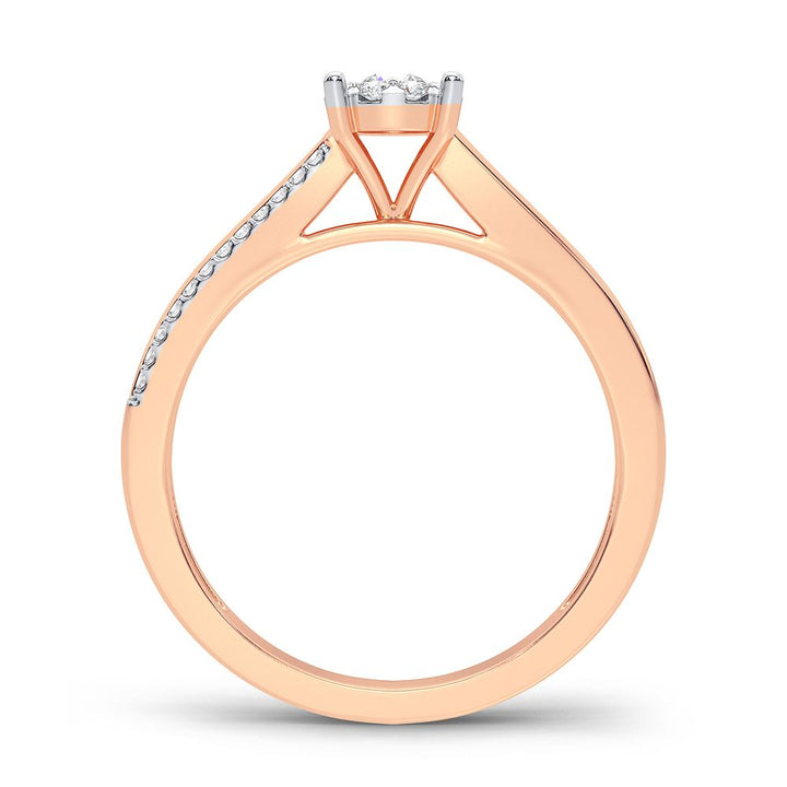 Romantic 14k Rose Gold Lab Diamond Promise Ring (0.20CT)