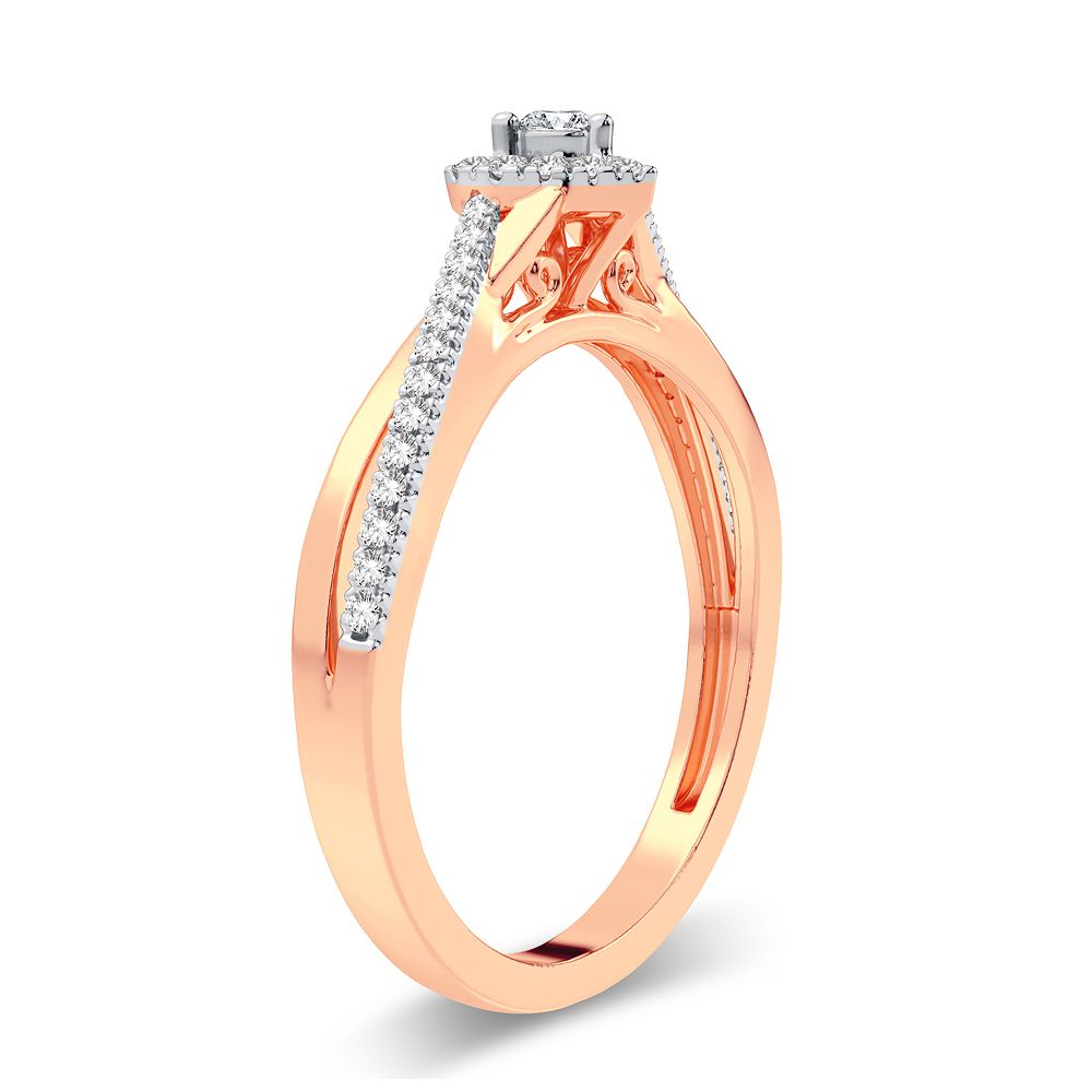 Delicate 0.20CT Lab Diamond Promise Ring in Rose Gold