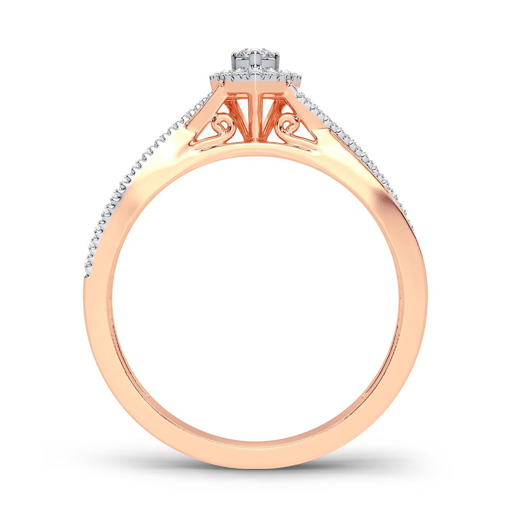 Delicate 0.20CT Lab Diamond Promise Ring in Rose Gold