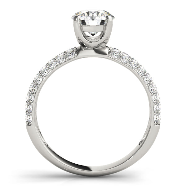 Round Diamond Pave Engagement Ring