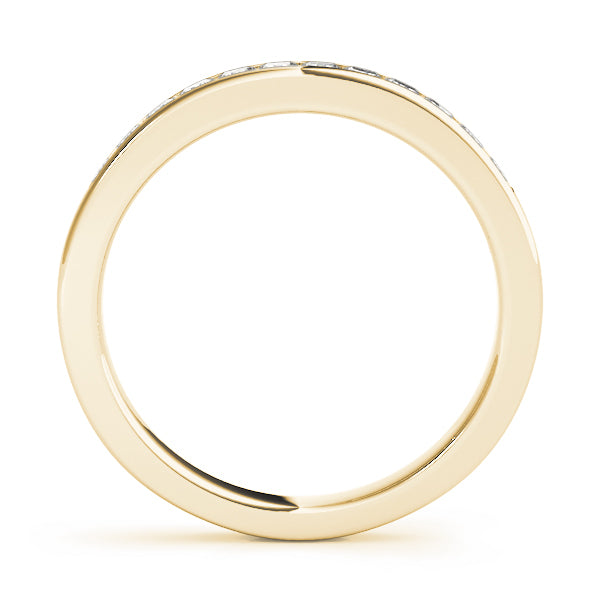 14K Yellow Gold Square Diamond Wedding Ring