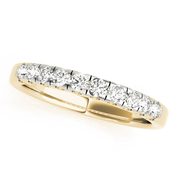 14K Yellow Gold Round Diamond Wedding Ring